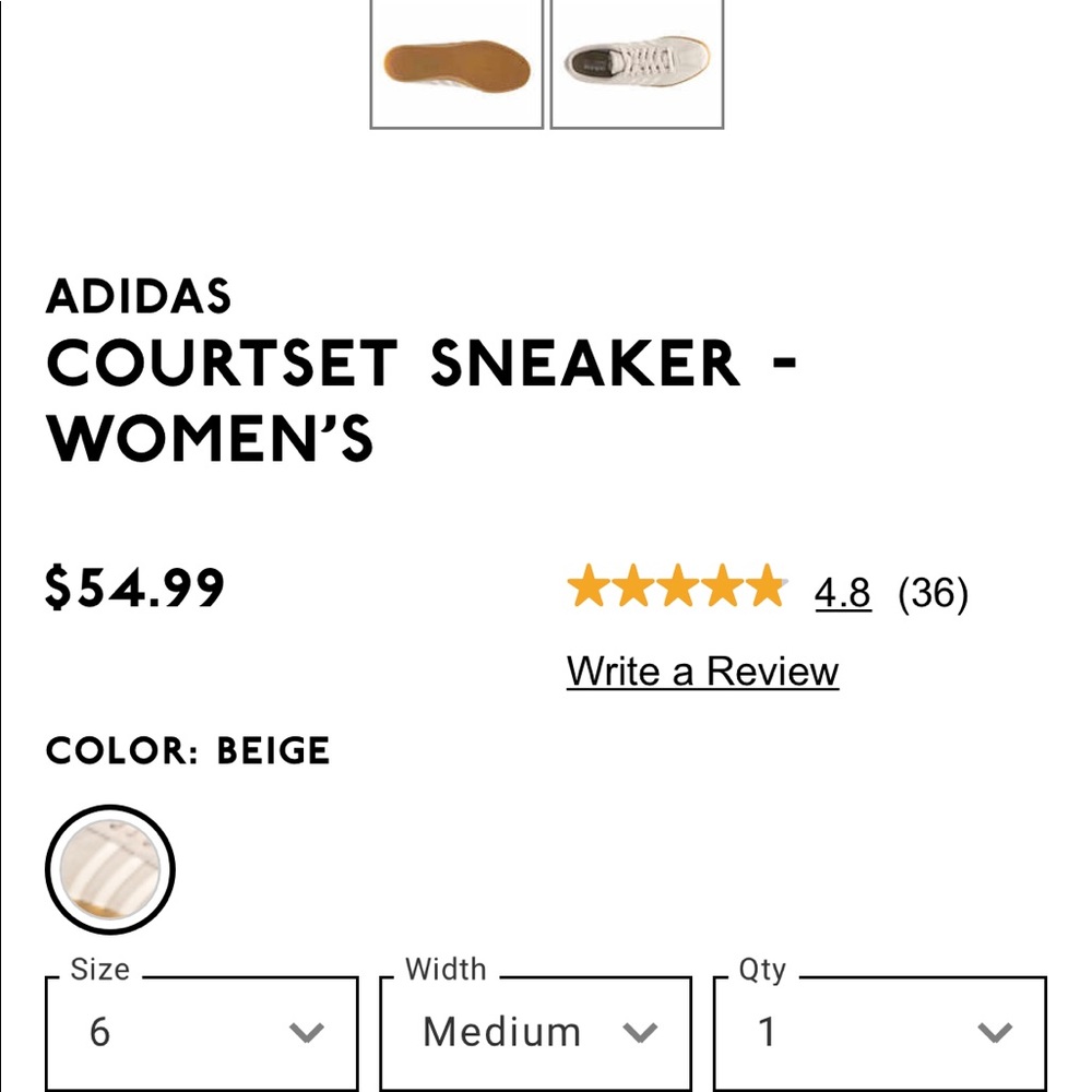 ADIDAS COURTSET SNEAKER- BEIGE - Picture 3 of 8